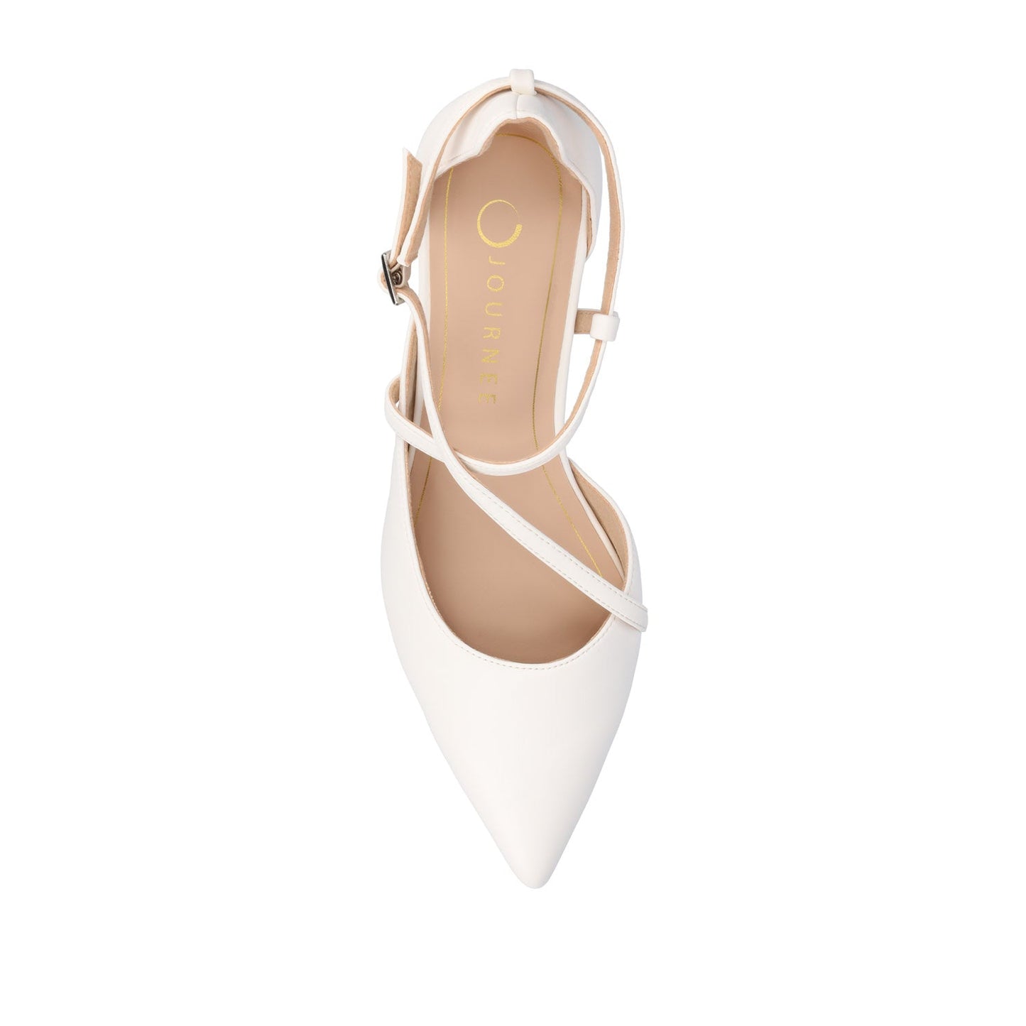 Journee GALVINN LOW BLOCK HEELS IN VEGAN LEATHER - White PU