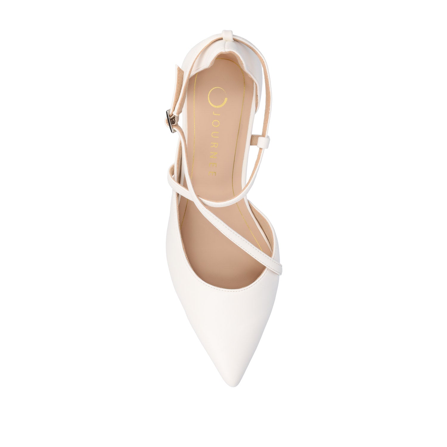 Journee GALVINN LOW BLOCK HEELS IN VEGAN LEATHER - White PU