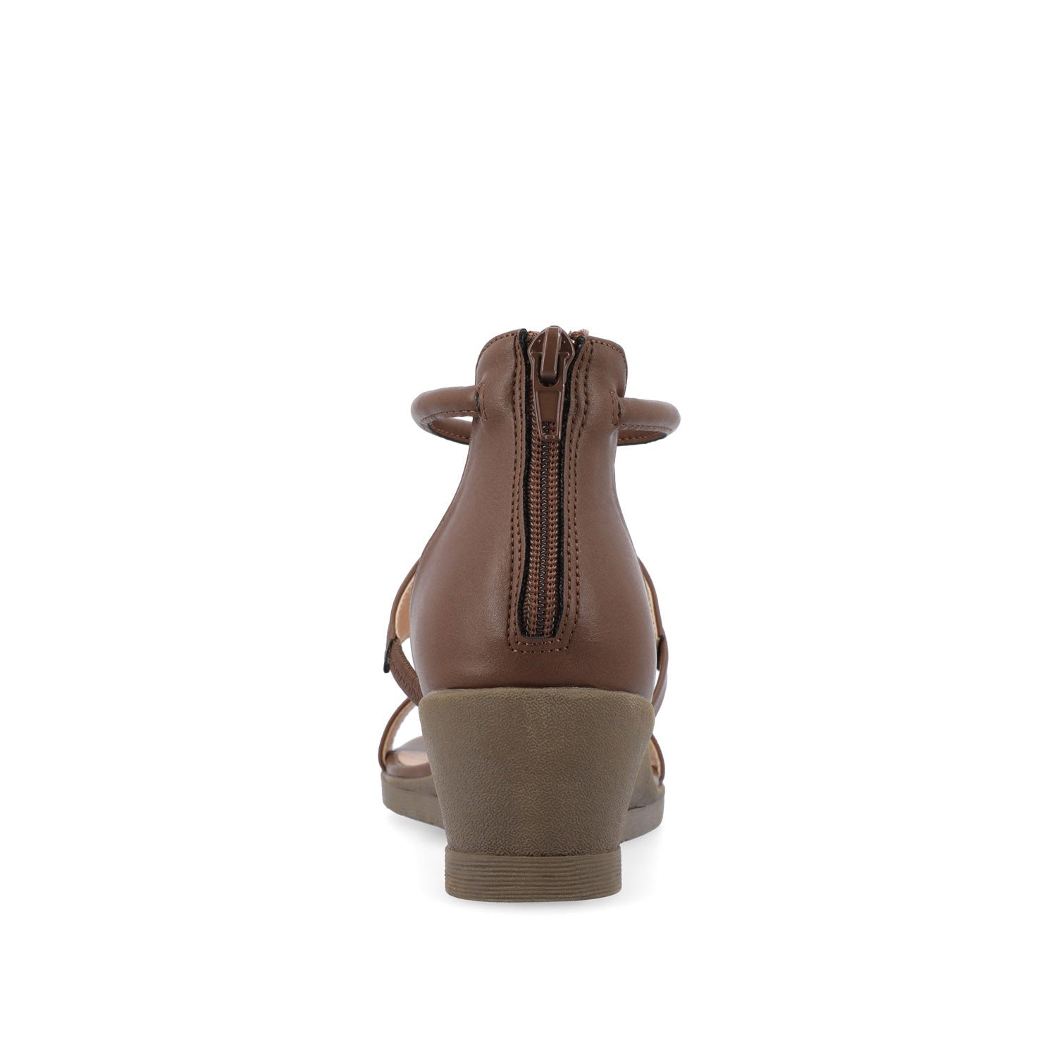 Journee TRAYLE GLADIATOR SANDALS IN VEGAN LEATHER - Brown PU