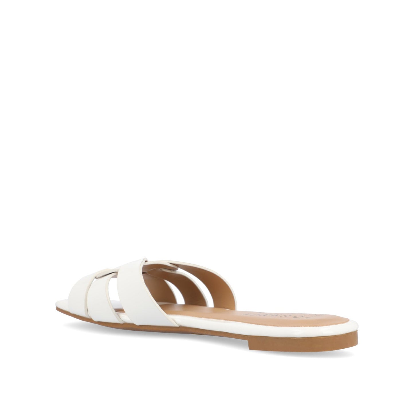 Journee ARRINA SLIDE SANDALS IN BASIC PATENT - White Patent