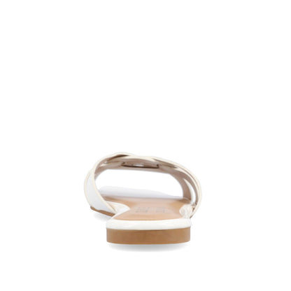 Journee ARRINA SLIDE SANDALS IN BASIC PATENT - White Patent