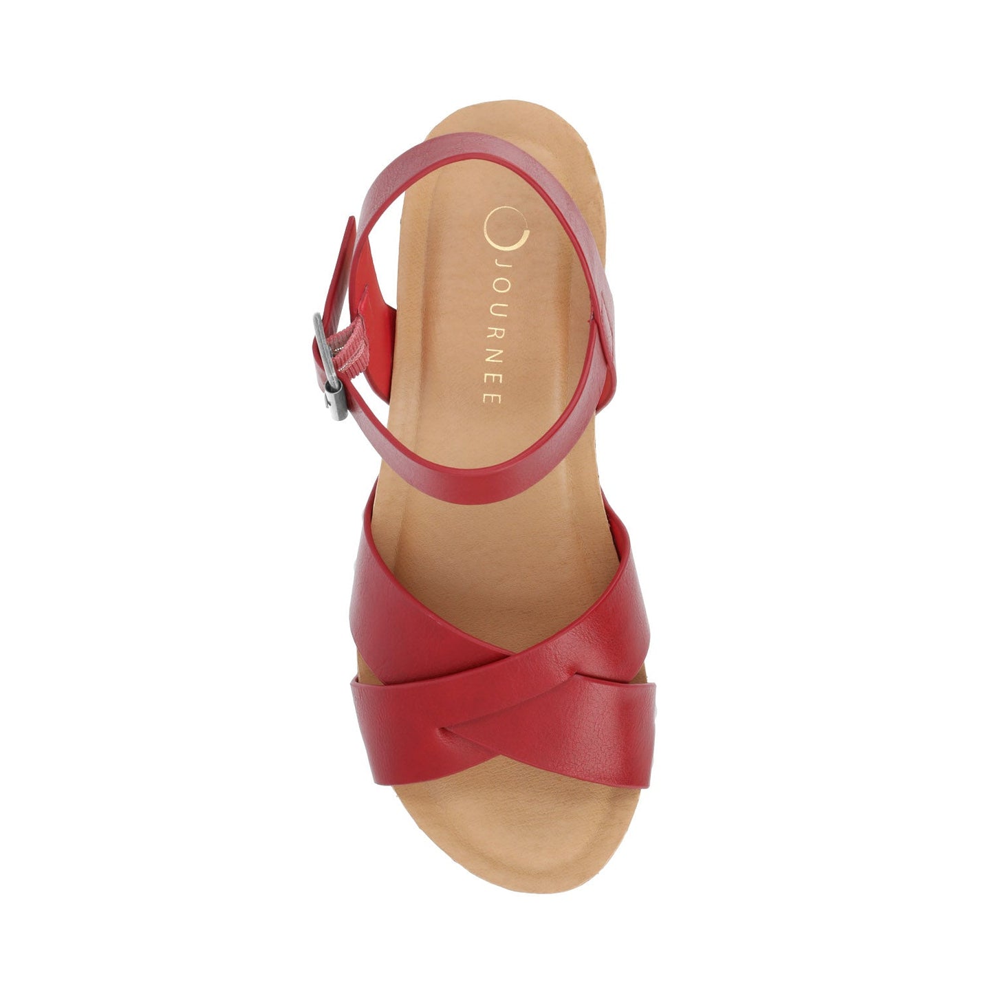 Journee VALENTINA HEELED SANDALS IN VEGAN LEATHER - Red