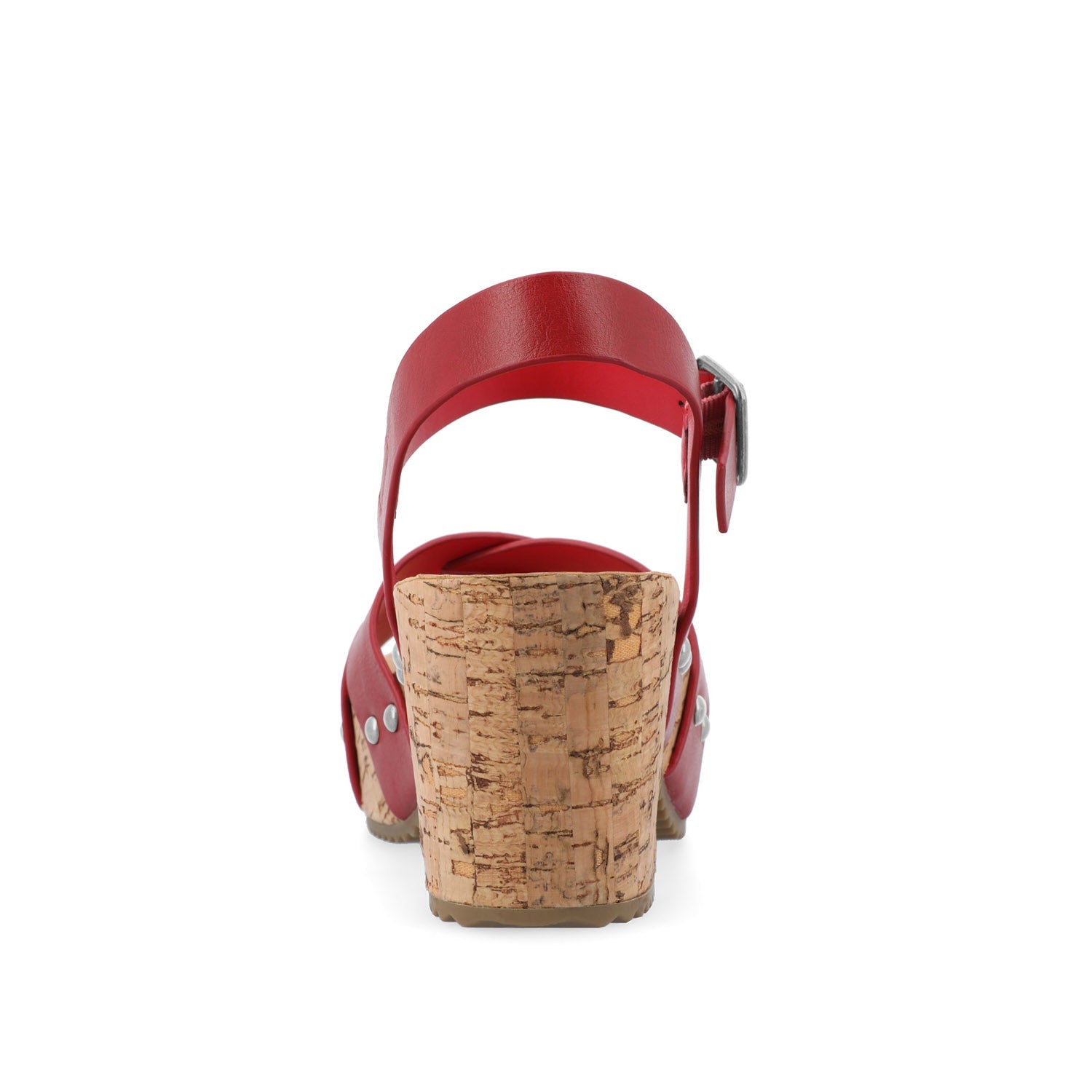 Journee VALENTINA HEELED SANDALS IN VEGAN LEATHER - Red