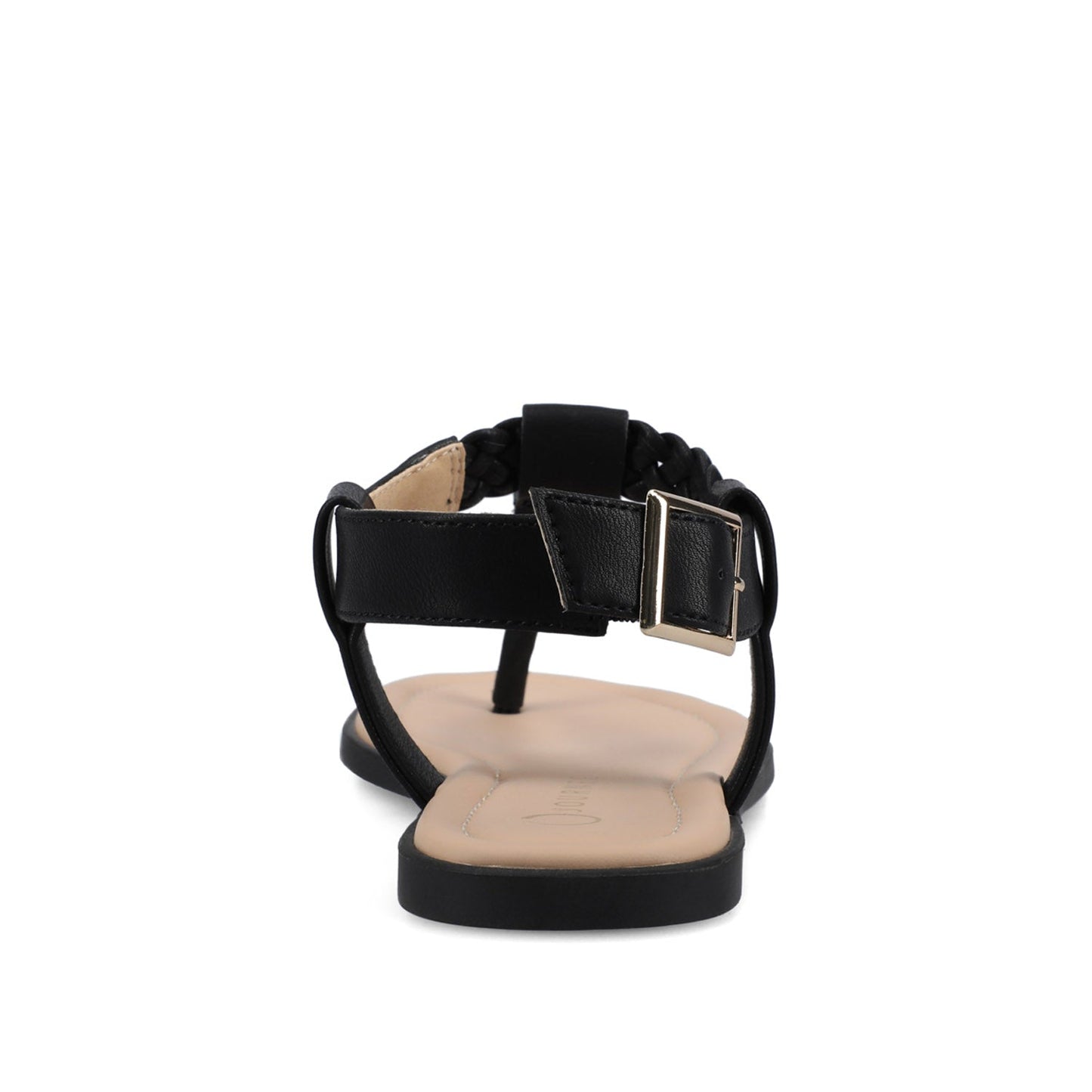 Journee GENEVIVE T-STRAP SANDALS IN VEGAN LEATHER - Black