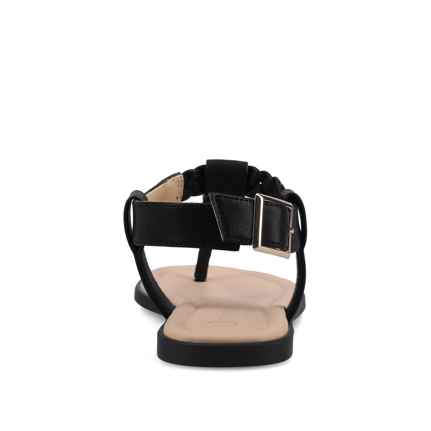 Journee GENEVIVE T-STRAP SANDALS IN VEGAN LEATHER - Black