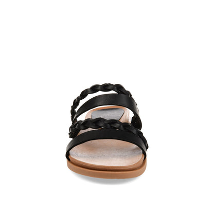 Journee COLETTE SLIDE SANDALS IN VEGAN LEATHER - Black