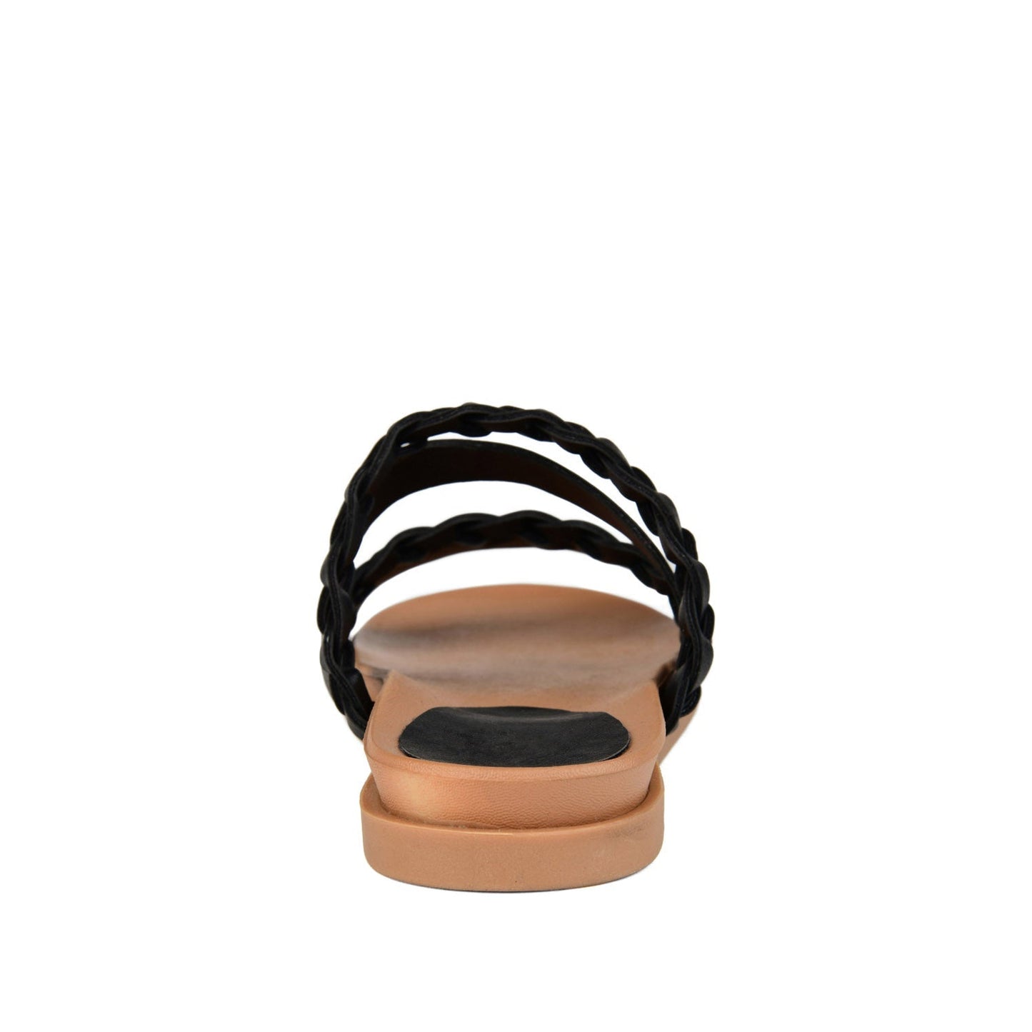 Journee COLETTE SLIDE SANDALS IN VEGAN LEATHER - Black