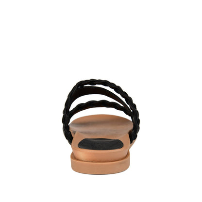 Journee COLETTE SLIDE SANDALS IN VEGAN LEATHER - Black