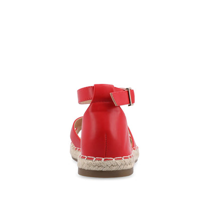 Journee LYDDIA ESPADRILLE SANDALS IN VEGAN LEATHER - Red