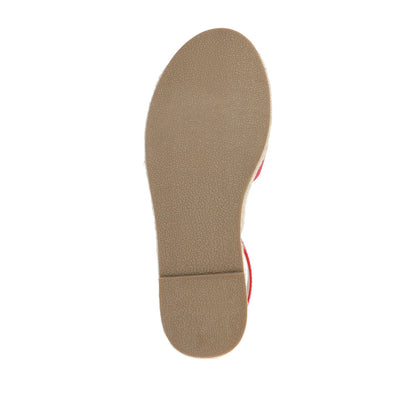 Journee LYDDIA ESPADRILLE SANDALS IN VEGAN LEATHER - Red