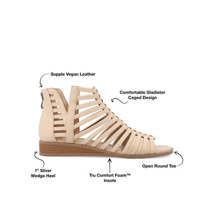 Journee DELILAH GLADIATOR SANDALS IN VEGAN LEATHER - Nude