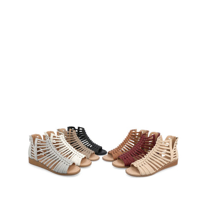 Journee DELILAH GLADIATOR SANDALS IN VEGAN LEATHER - Nude