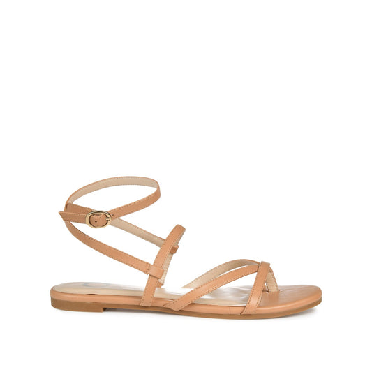 Journee SERISSA CRISSCROSS SANDAL IN VEGAN LEATHER - Tan