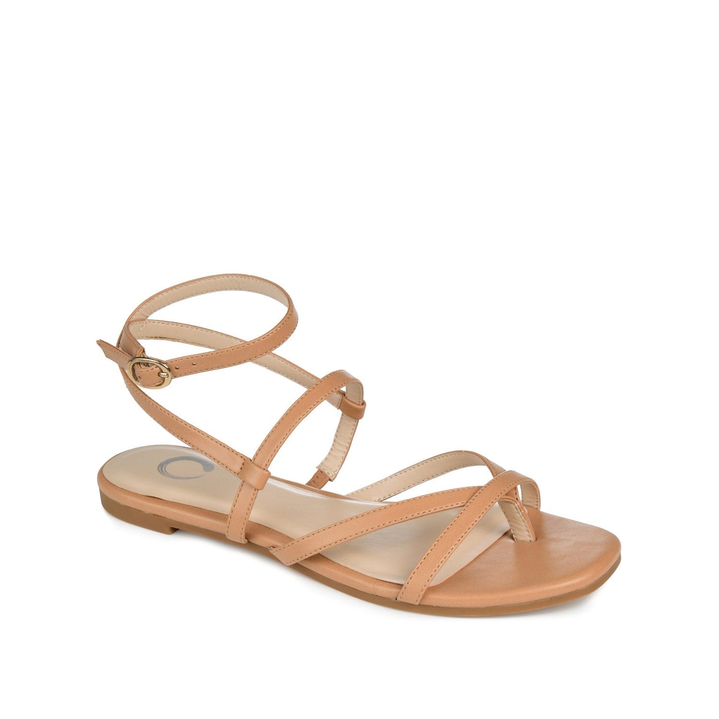 Journee SERISSA CRISSCROSS SANDAL IN VEGAN LEATHER - Tan