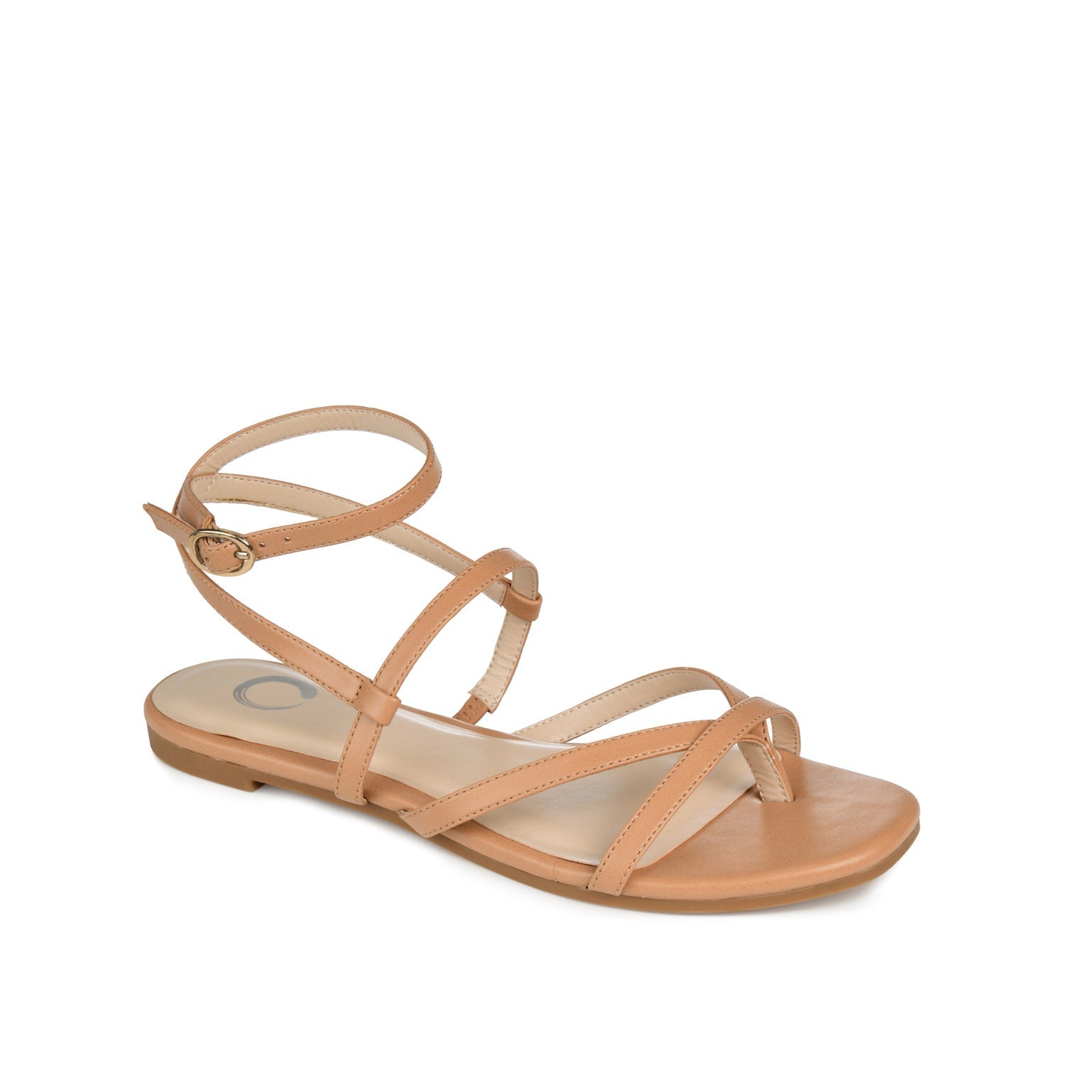 Journee SERISSA CRISSCROSS SANDAL IN VEGAN LEATHER - Tan