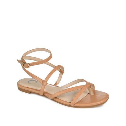 Journee SERISSA CRISSCROSS SANDAL IN VEGAN LEATHER - Tan