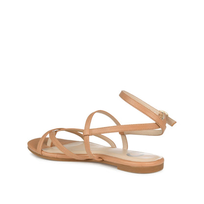 Journee SERISSA CRISSCROSS SANDAL IN VEGAN LEATHER - Tan