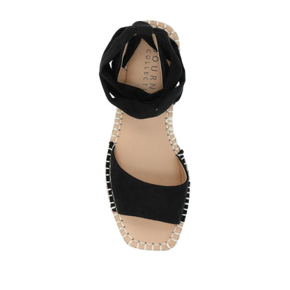 Journee EMELIE MULTI STRAP ESPADRILLE SANDALS - Black