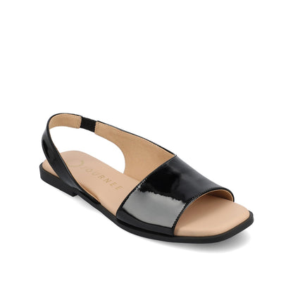 Journee BRINSLEY CUTOUT SANDALS IN PATENT - Black Patent