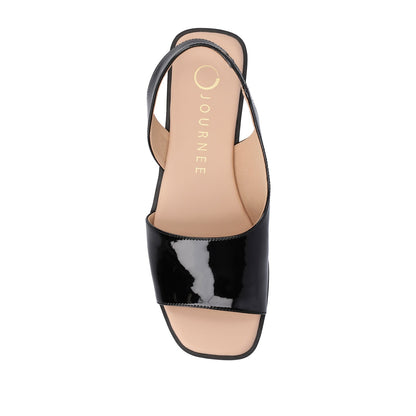 Journee BRINSLEY CUTOUT SANDALS IN PATENT - Black Patent