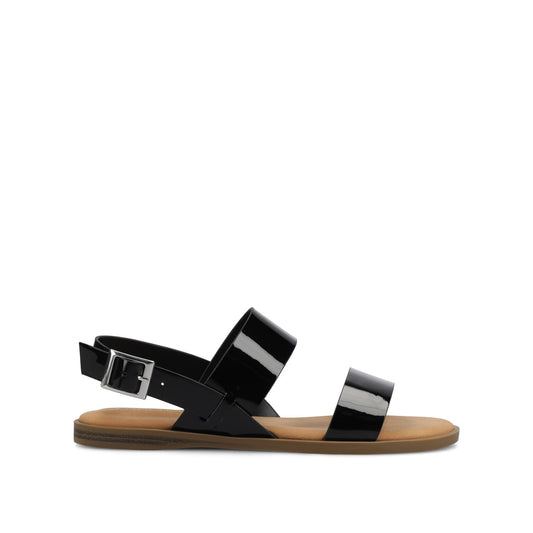 Journee LAVINE MULTI STRAP SANDALS NEW - Black Patent
