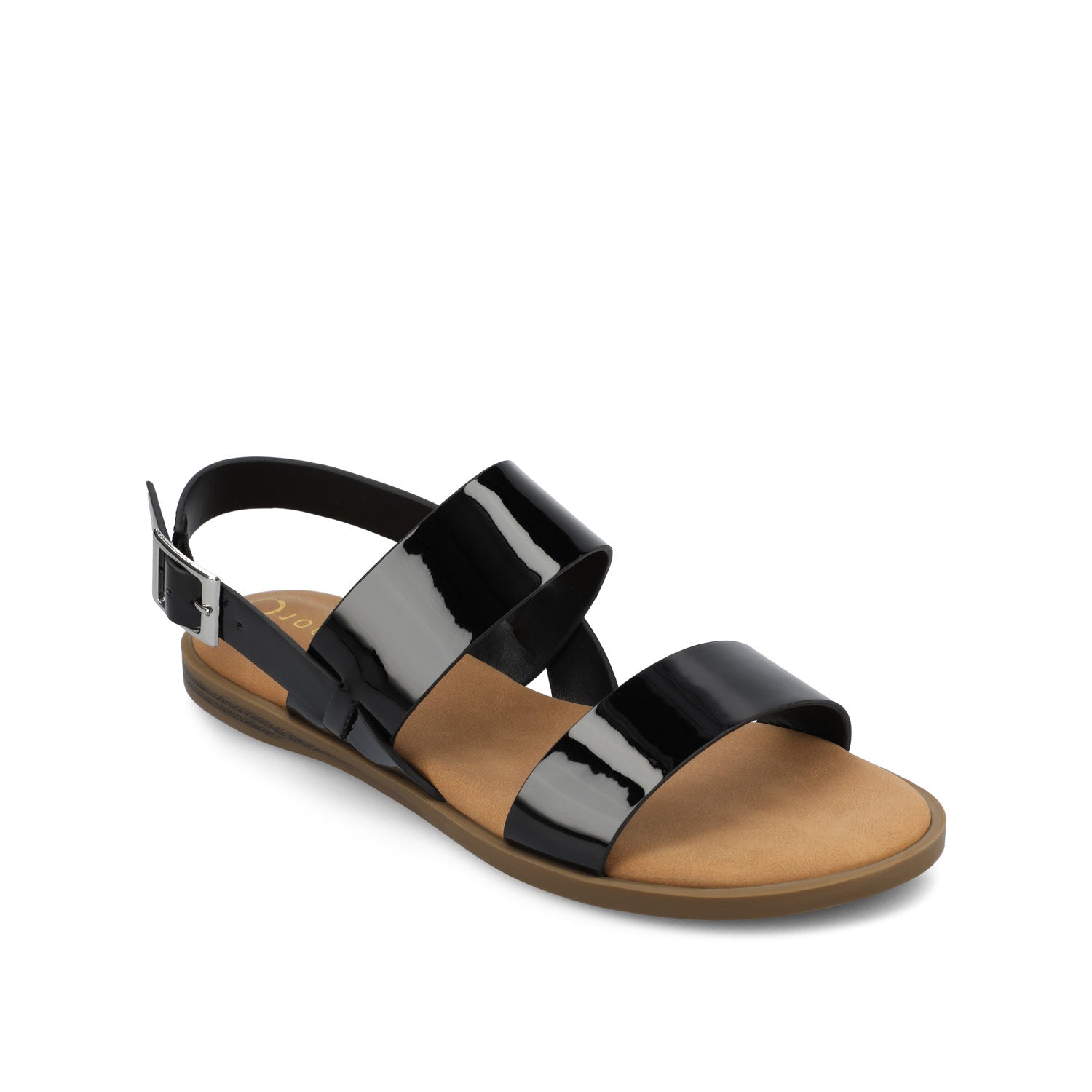 Journee LAVINE MULTI STRAP SANDALS NEW - Black Patent
