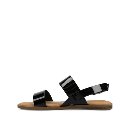 Journee LAVINE MULTI STRAP SANDALS NEW - Black Patent