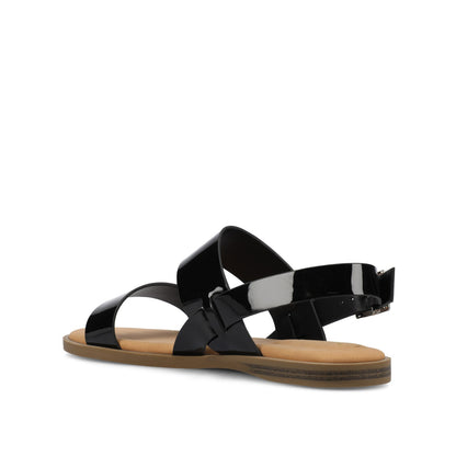 Journee LAVINE MULTI STRAP SANDALS NEW - Black Patent