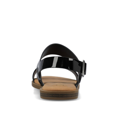 Journee LAVINE MULTI STRAP SANDALS NEW - Black Patent