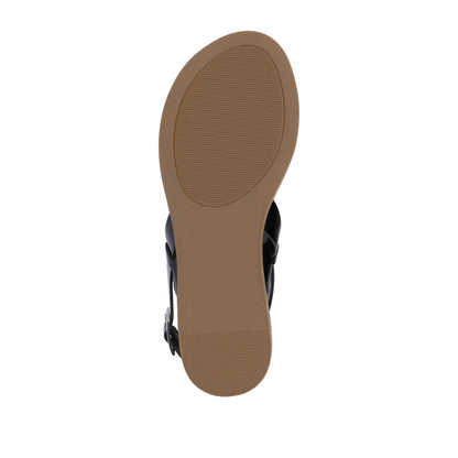 Journee LAVINE MULTI STRAP SANDALS NEW - Black Patent