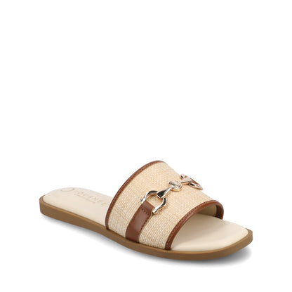 Journee PRIYA SLIP ON SANDALS - Natural Cognac