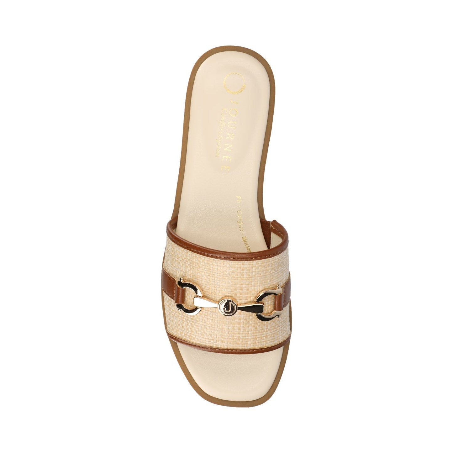 Journee PRIYA SLIP ON SANDALS - Natural Cognac