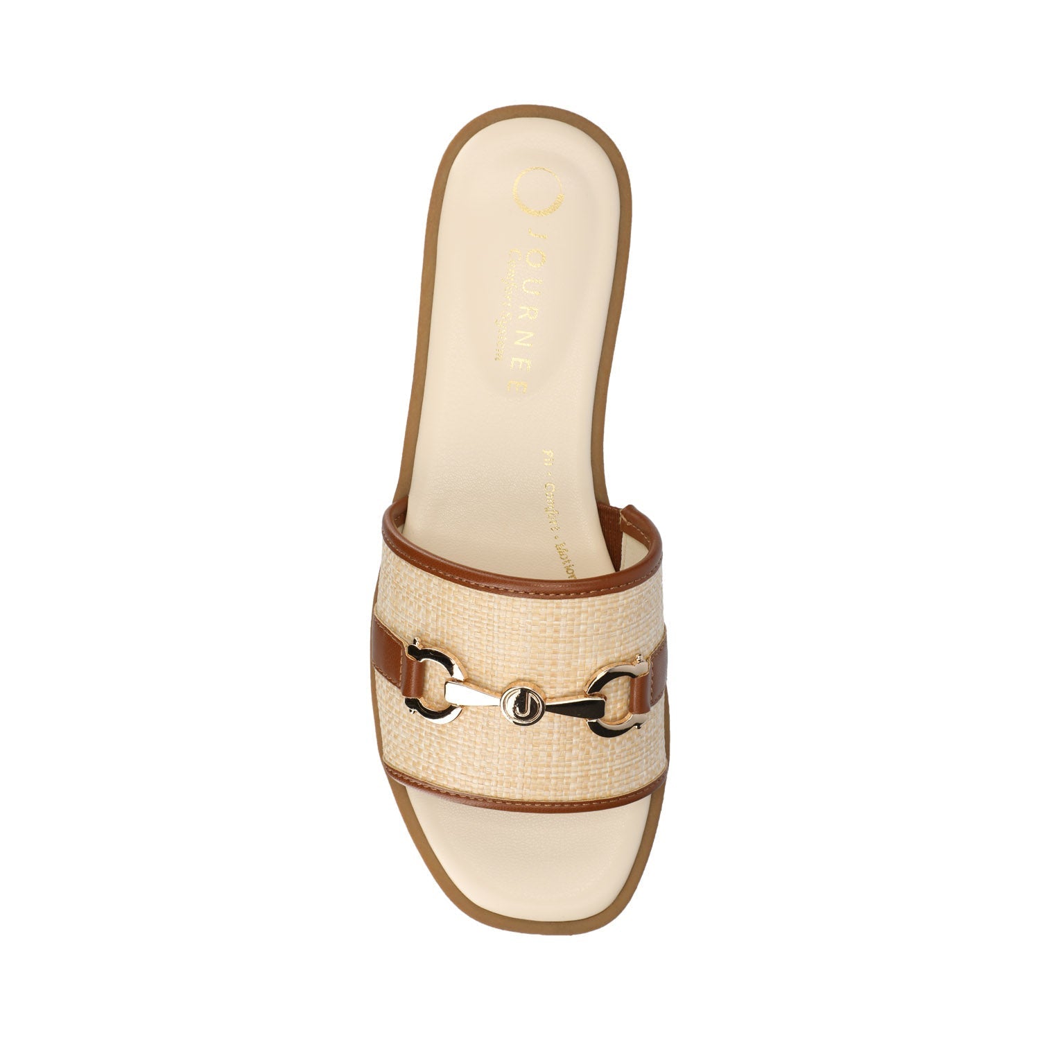 Journee PRIYA SLIP ON SANDALS - Natural Cognac