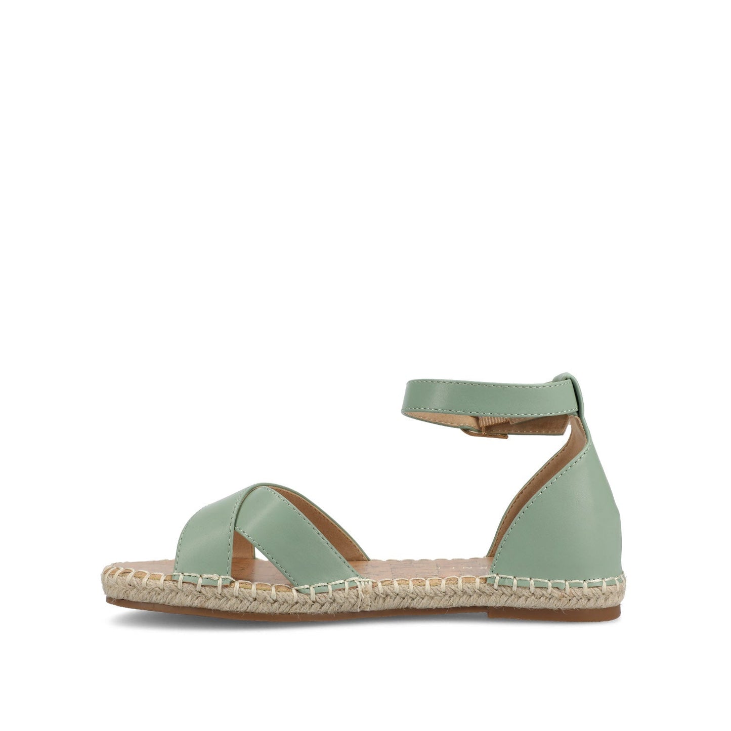 Journee LYDDIA ESPADRILLE SANDALS IN VEGAN LEATHER - Green