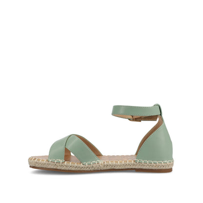 Journee LYDDIA ESPADRILLE SANDALS IN VEGAN LEATHER - Green