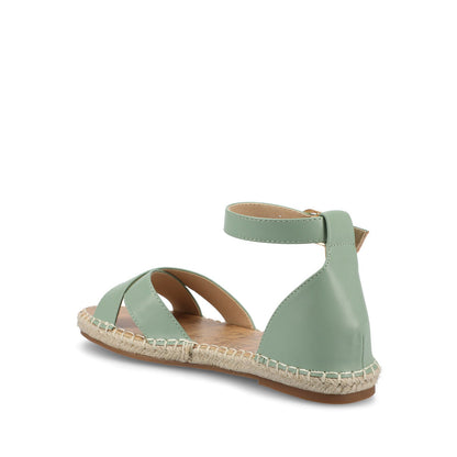 Journee LYDDIA ESPADRILLE SANDALS IN VEGAN LEATHER - Green