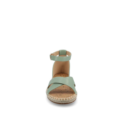 Journee LYDDIA ESPADRILLE SANDALS IN VEGAN LEATHER - Green