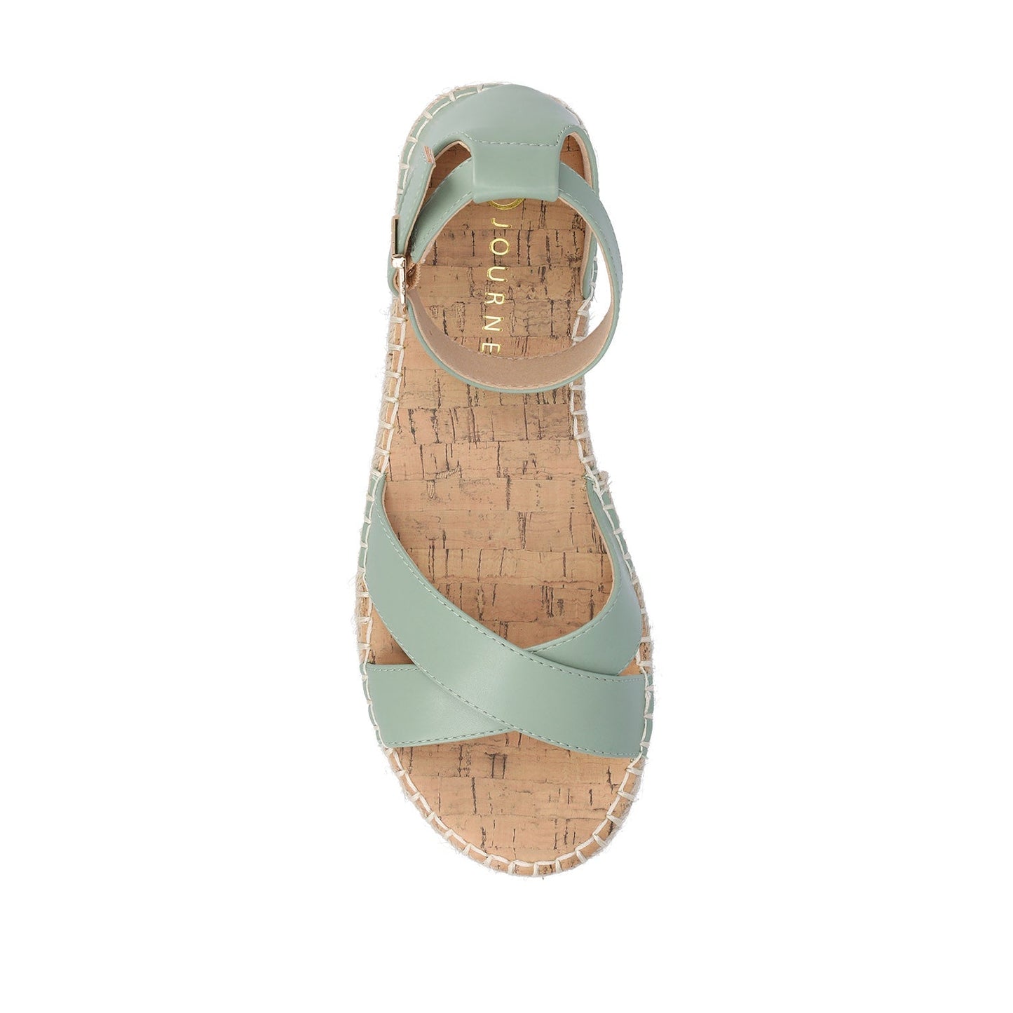 Journee LYDDIA ESPADRILLE SANDALS IN VEGAN LEATHER - Green