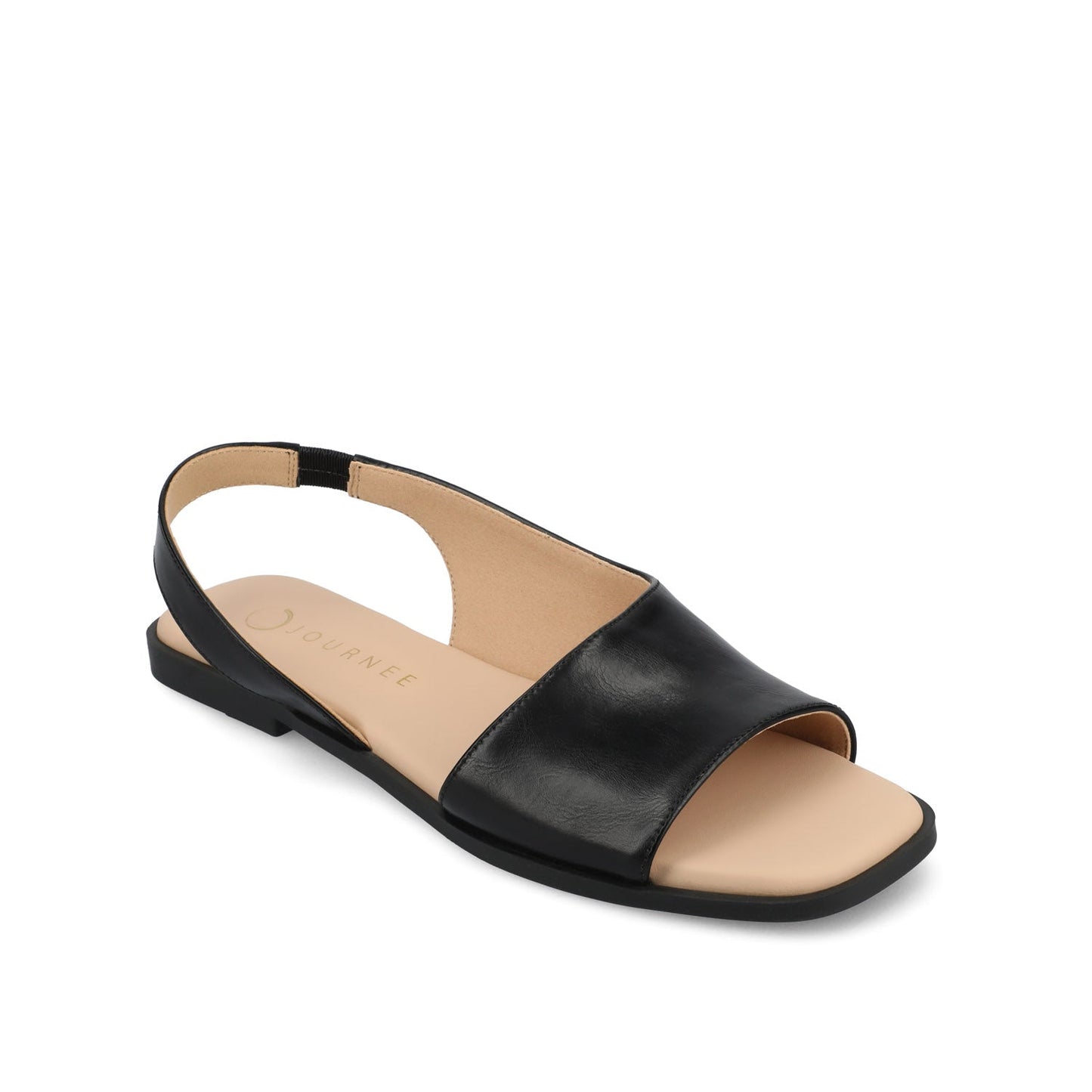 Journee BRINSLEY SANDALS IN VEGAN LEATHER - Black PU