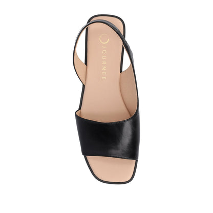 Journee BRINSLEY SANDALS IN VEGAN LEATHER - Black PU