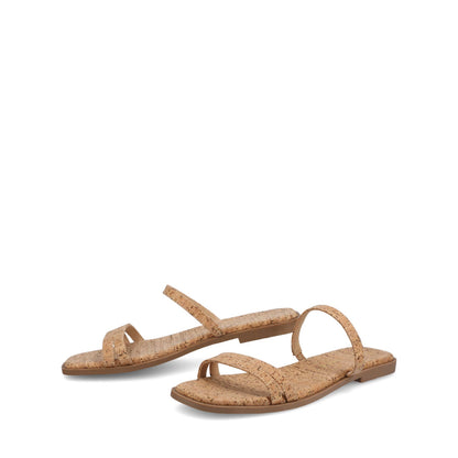 Journee BRISA MULTI STRAP SLIDE SANDALS - Cork