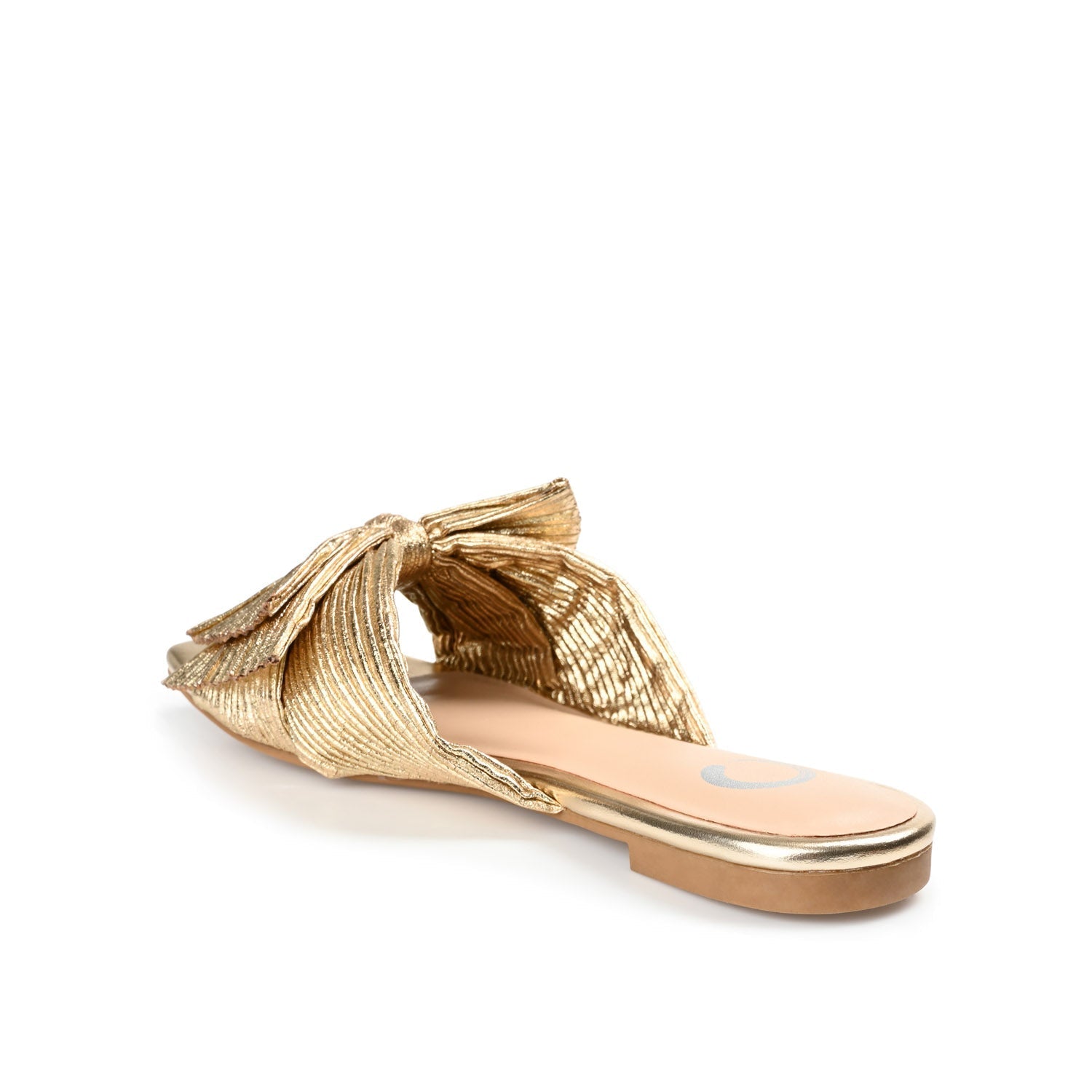 Journee SERLINA PLEATED SLIDE SANDALS IN FOIL - Gold PU 2