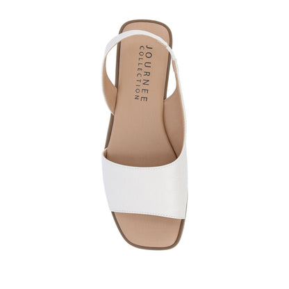 Journee BRINSLEY CUTOUT SANDALS IN CROCO - Bone Croco