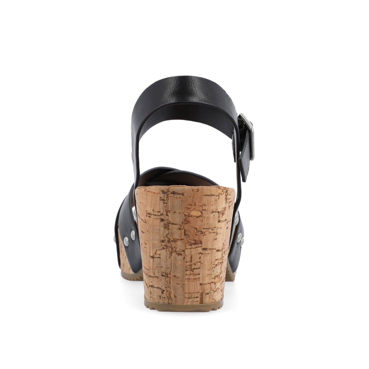 Journee VALENTINA HEELED SANDALS IN VEGAN LEATHER - Black