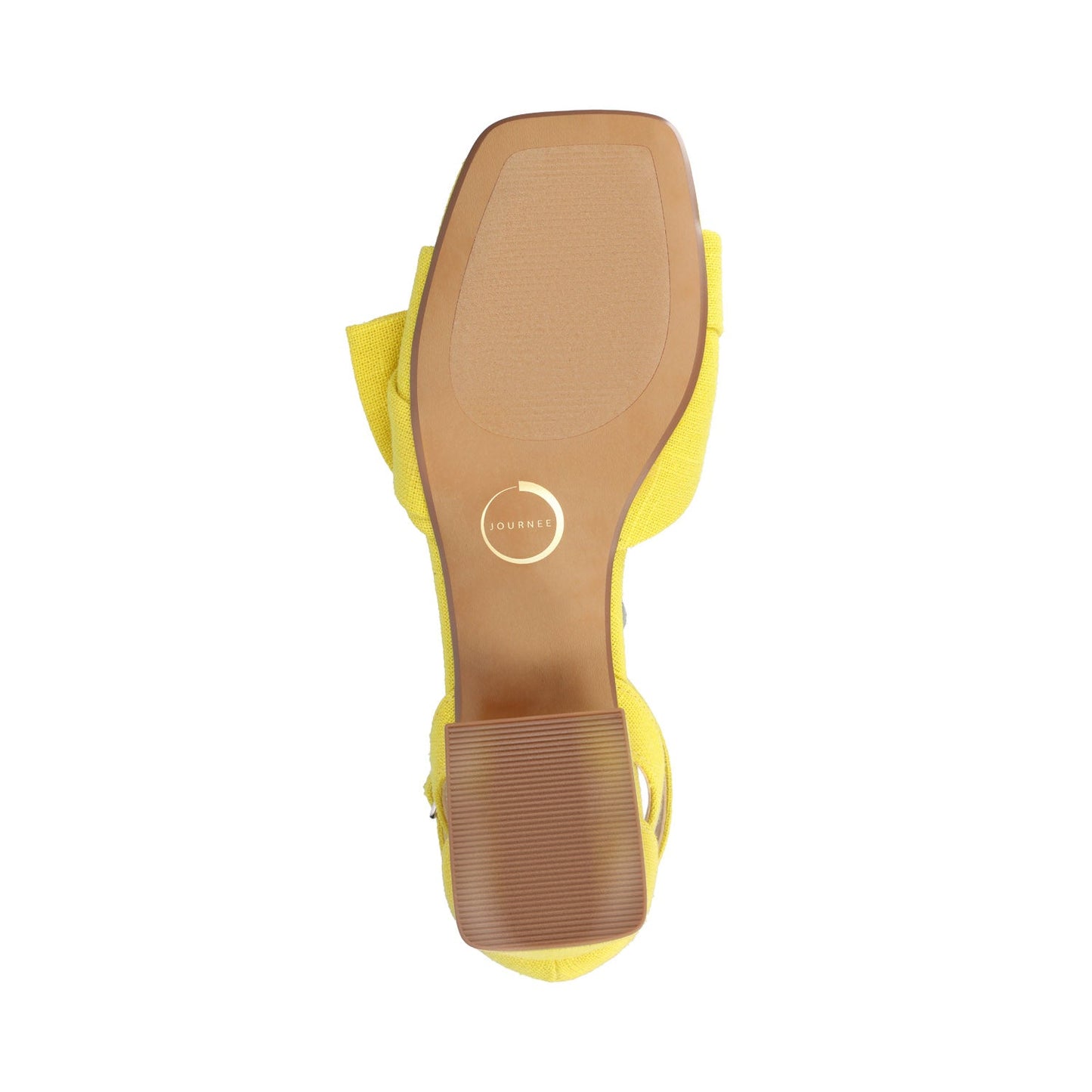 Journee ZEVI STRAPPY BLOCK HEELS IN FABRIC - Mango