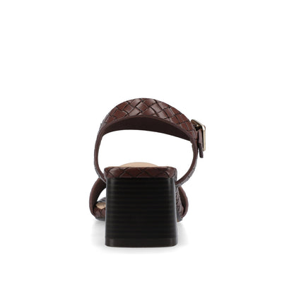 Journee SHAINA OPEN TOE HEELS - Chocolate Woven