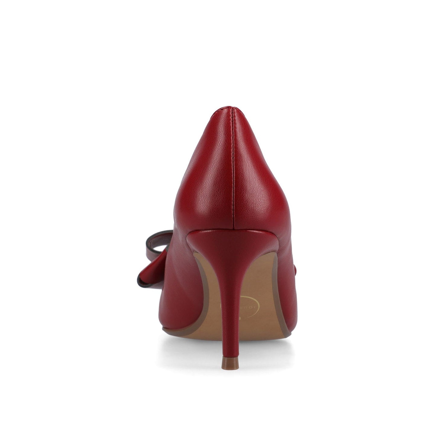 Journee CRYSTOL STILETTO PUMP HEELS IN VEGAN LEATHER - Cranberry