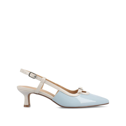 Journee PADMA KITTEN HEELS IN VEGAN LEATHER - Blue Patent