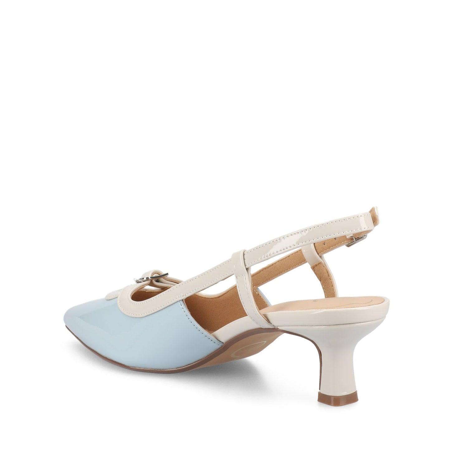 Journee PADMA KITTEN HEELS IN VEGAN LEATHER - Blue Patent