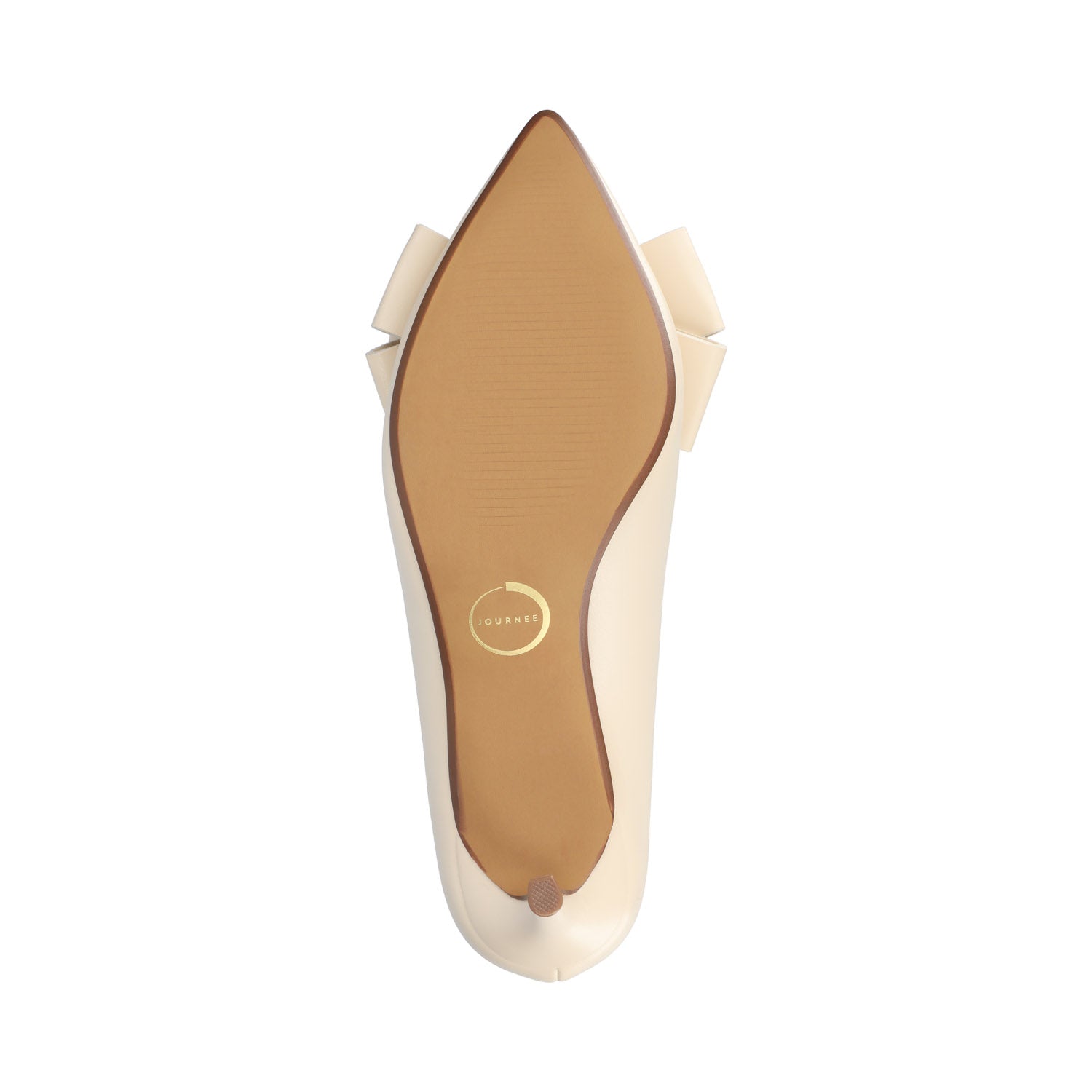 Journee CRYSTOL STILETTO PUMP HEELS IN VEGAN LEATHER - Bone PU